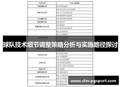 球队技术细节调整策略分析与实施路径探讨